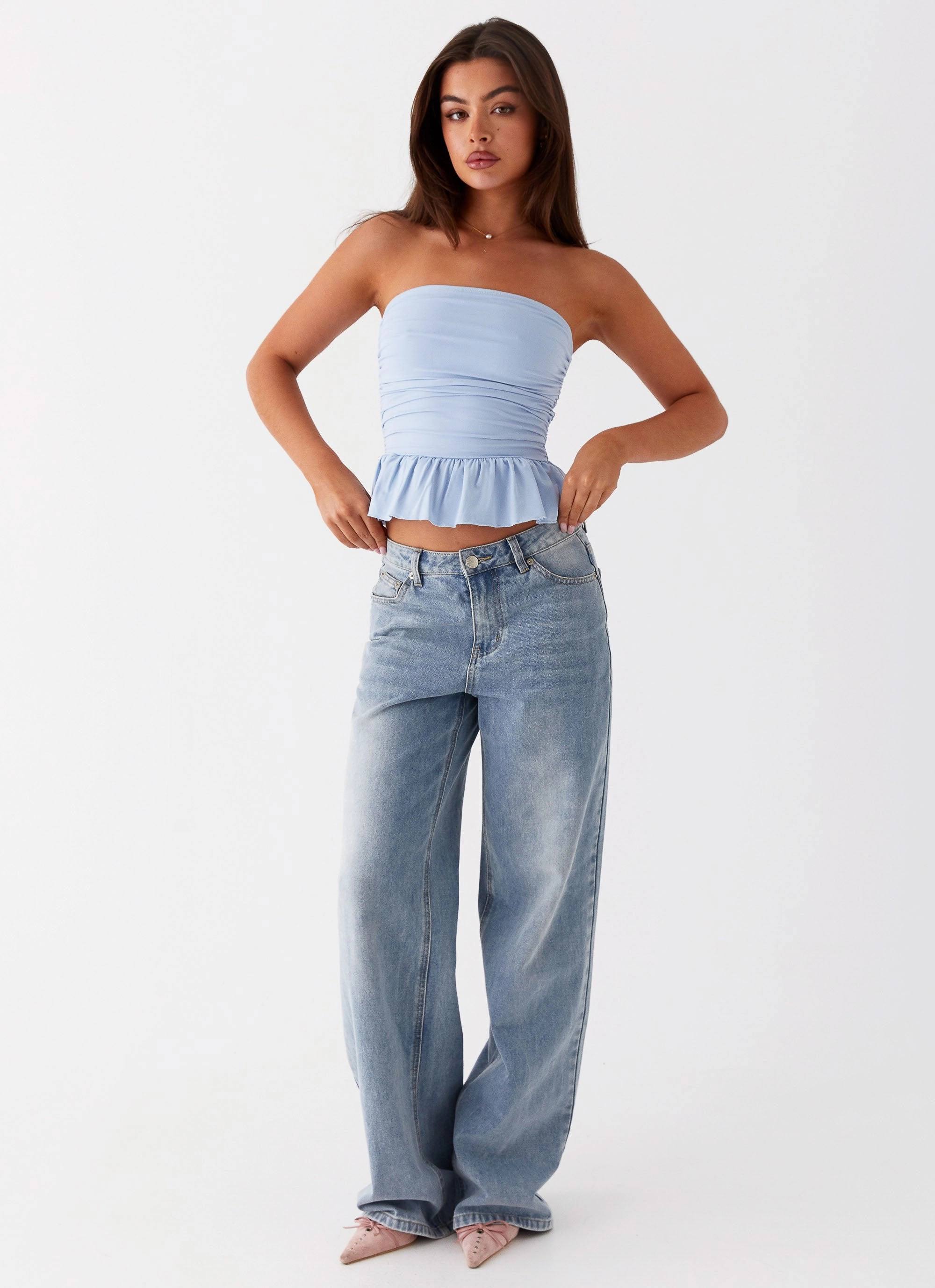 Bella Lou Tube Top - Blue NonIrritatingSeams Reinforced Neckline
