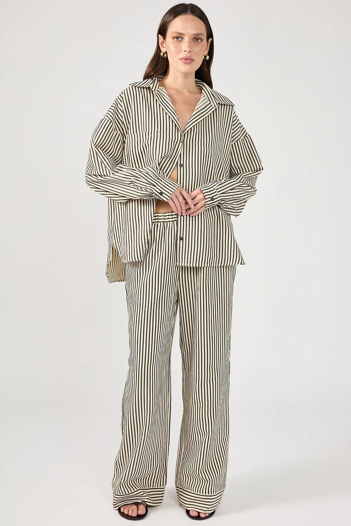 Stripe Straight Leg Pant Black Stripe