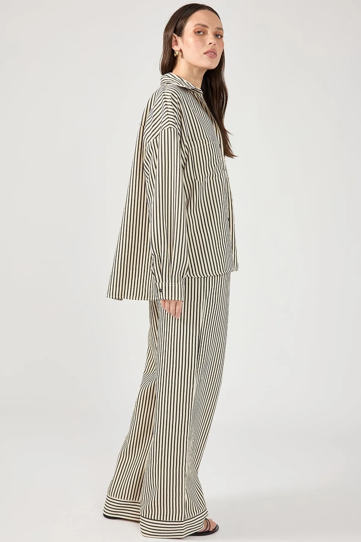 Stripe Straight Leg Pant Black Stripe
