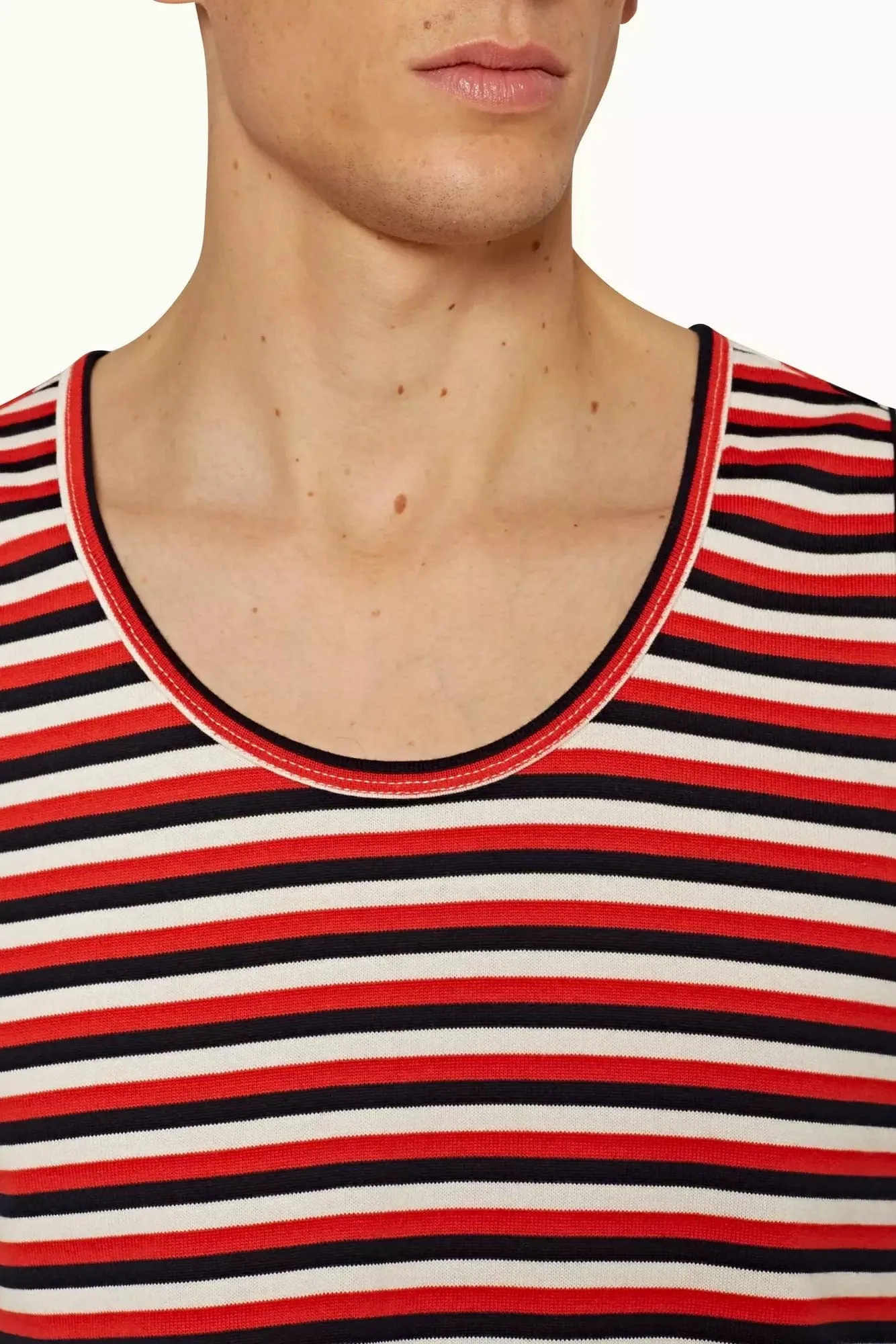 Striped Sleeveless Cotton Cherbury Tank Top T-Shirt