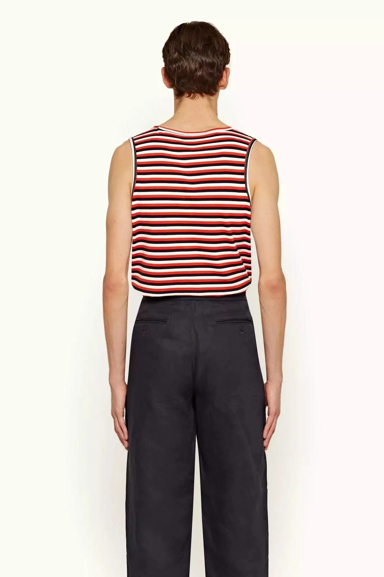 Striped Sleeveless Cotton Cherbury Tank Top T-Shirt