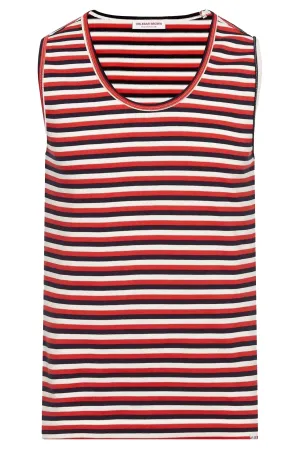 Striped Sleeveless Cotton Cherbury Tank Top T-Shirt