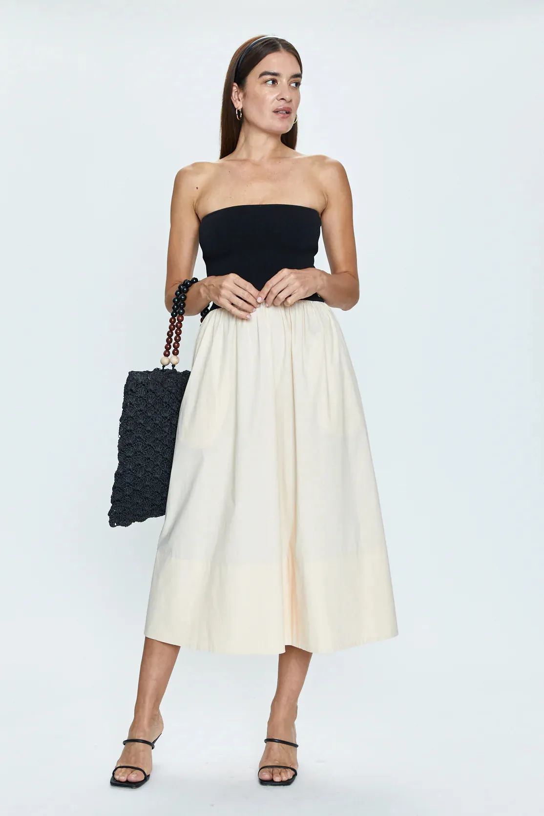 Pistola Mavo Tube Top Dress -Pepper and Salt Subtle Stitch Airy Drape