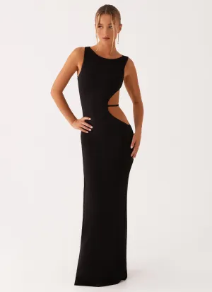 Sutton Maxi Dress - Black Tassel-Detail Polished Mood