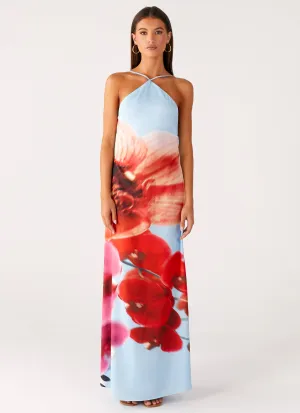 Chloe Maxi Dress - Turquoise Bloom Simple Elegance New Spirit