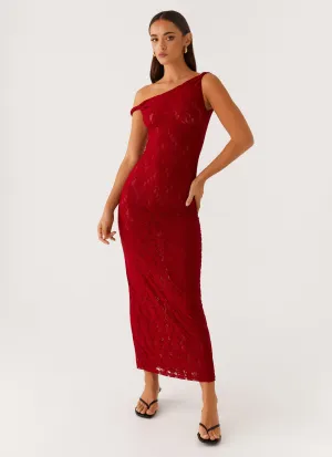 Arabella Twist Shoulder Maxi Dress - Maroon Professional Comfort Functional Layer