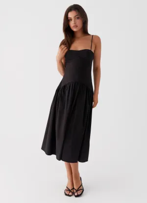 Yvette Corset Midi Dress - Black Cozy Base