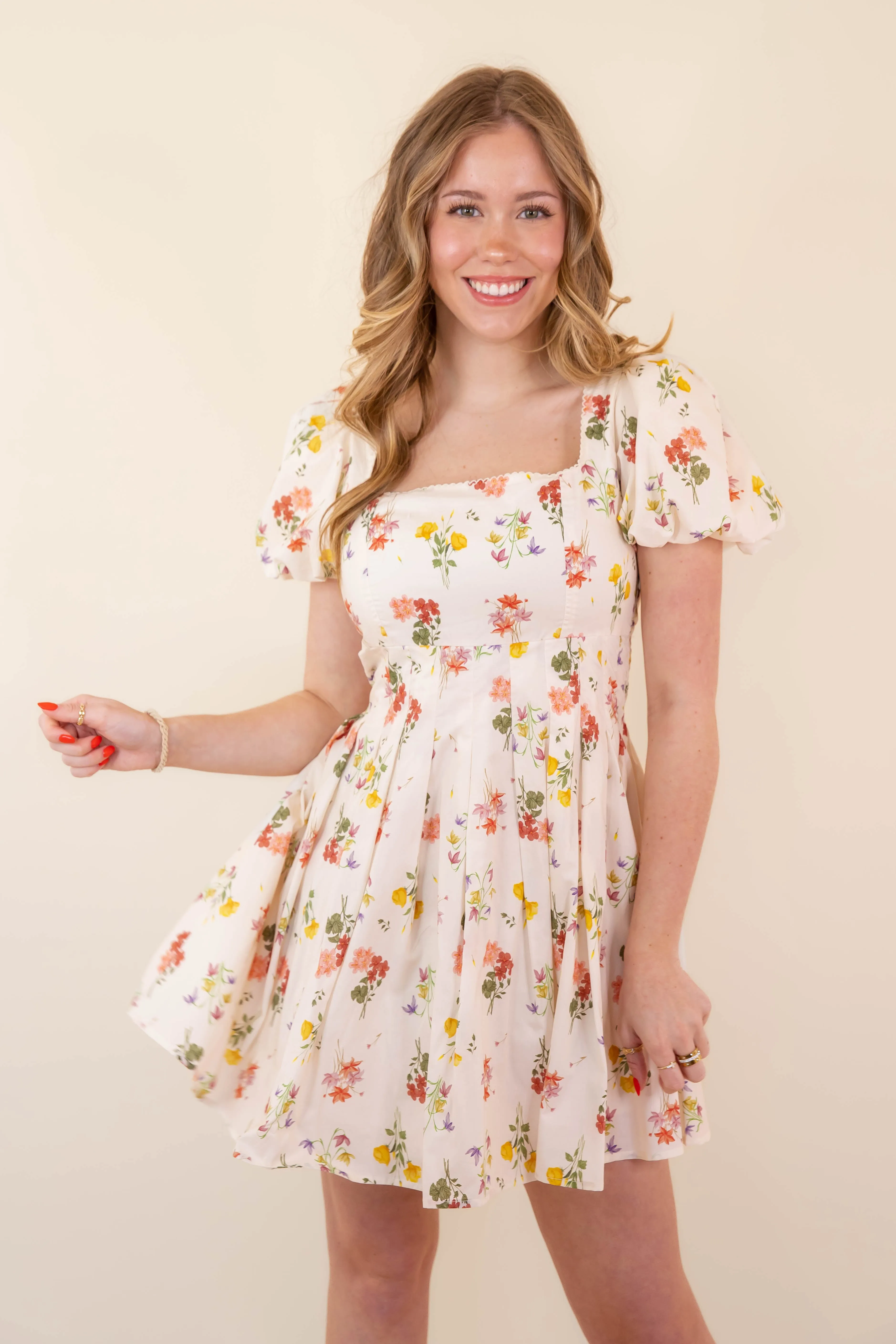 Refined Mood Polite Tone My Summer Garden Mini Dress