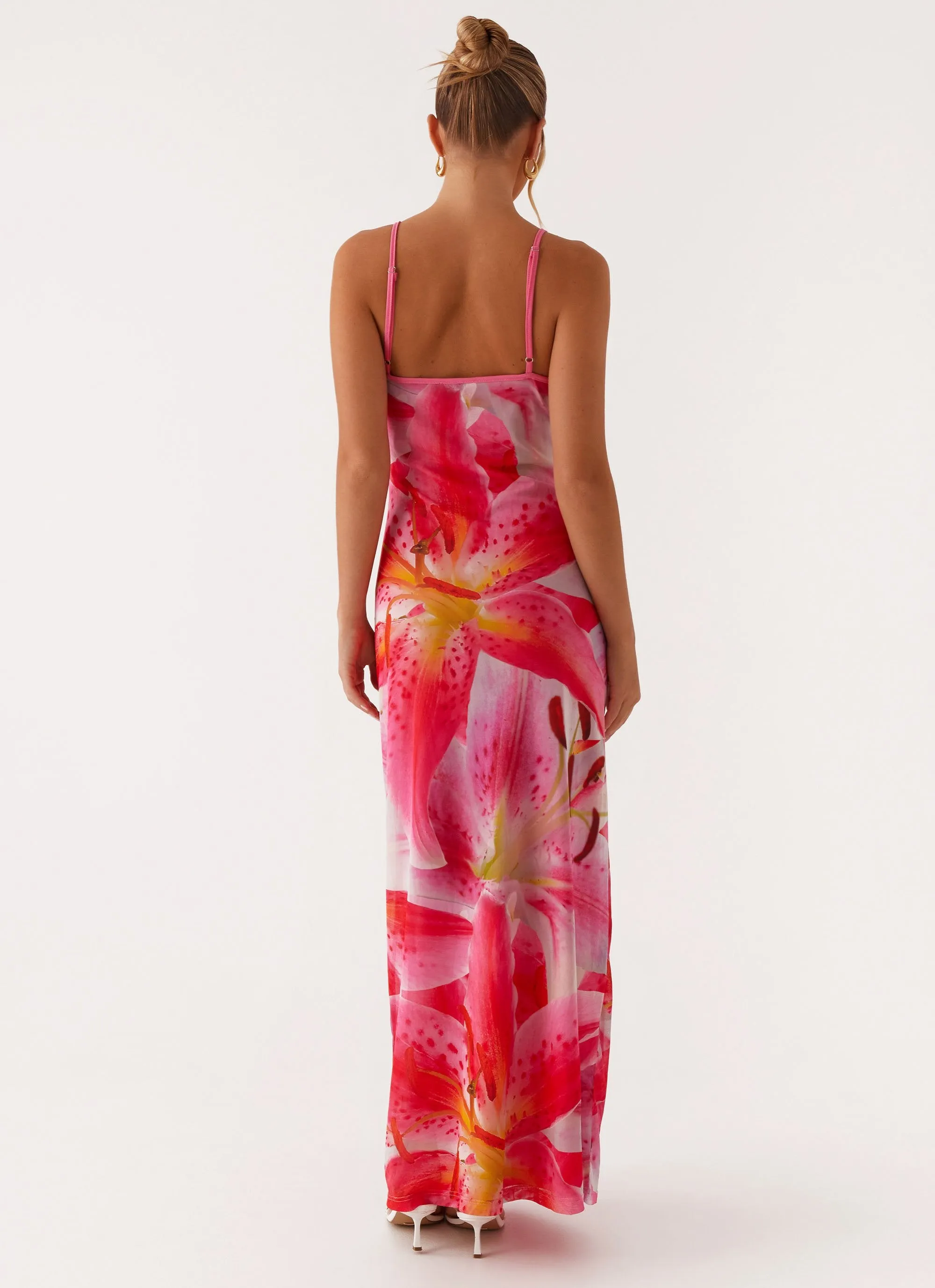 Claudie Maxi Dress - White Pink Lilly Polished Motion Weekend Style