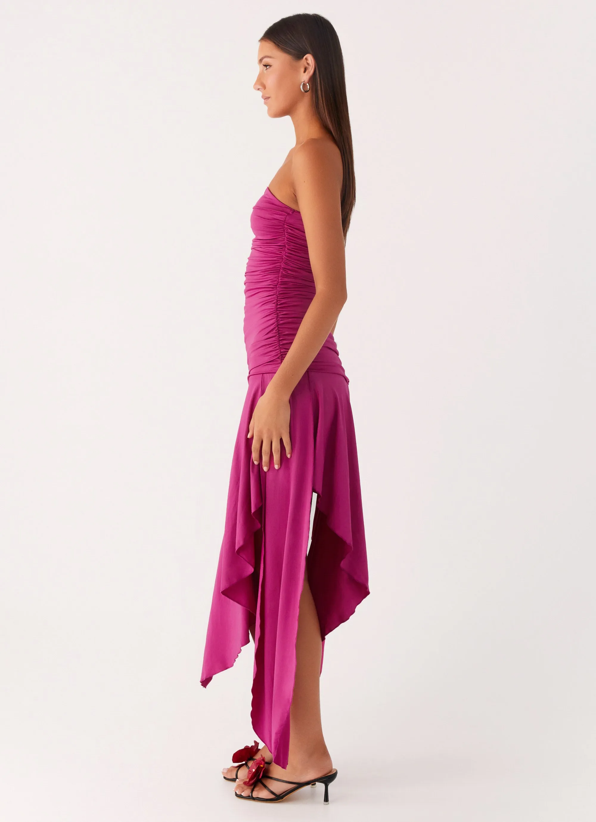Street Vibe Ora Strapless Maxi Dress - Fuchsia