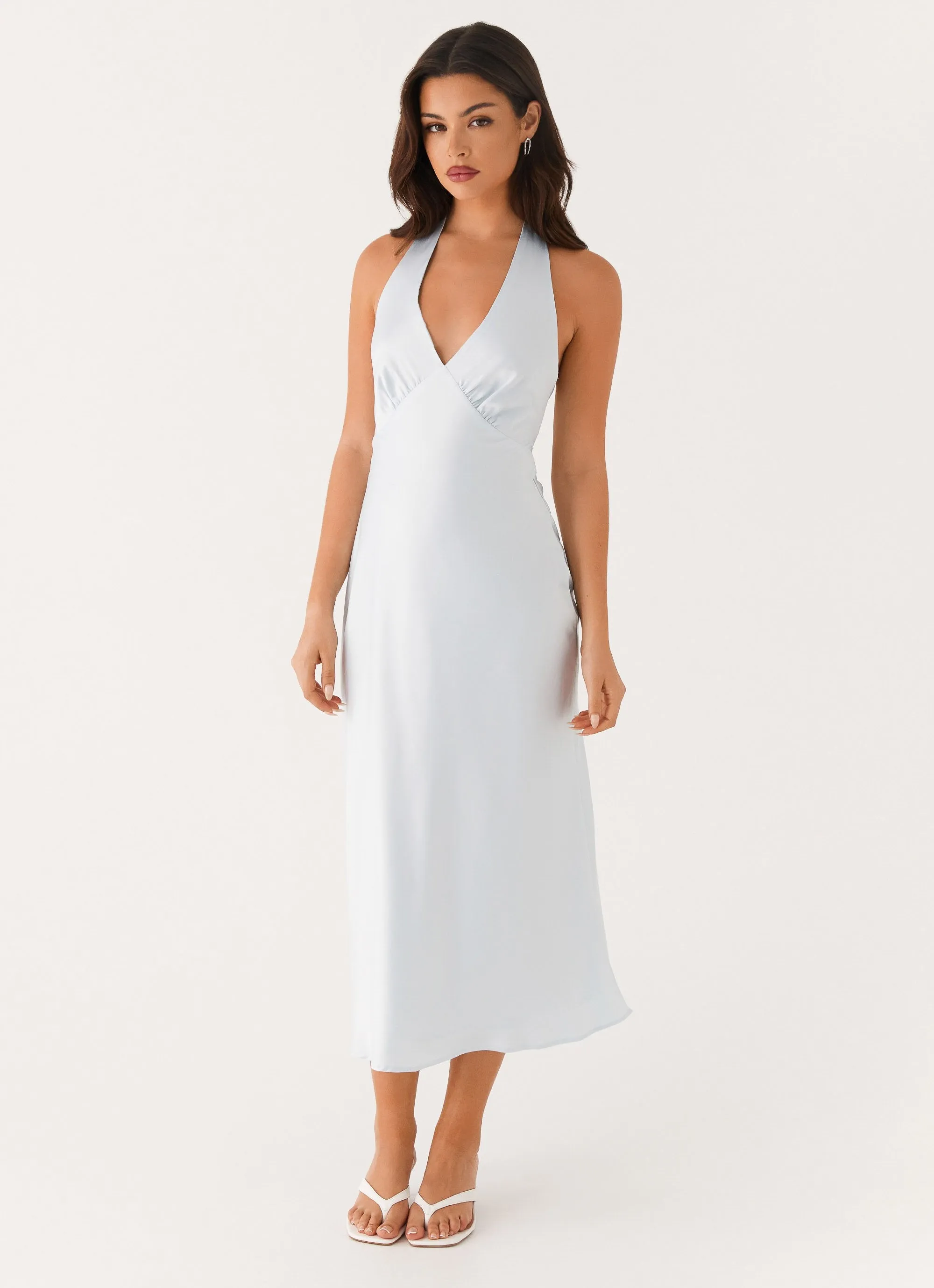 Fair-Trade Heavy Hearted Midi Dress - Blue