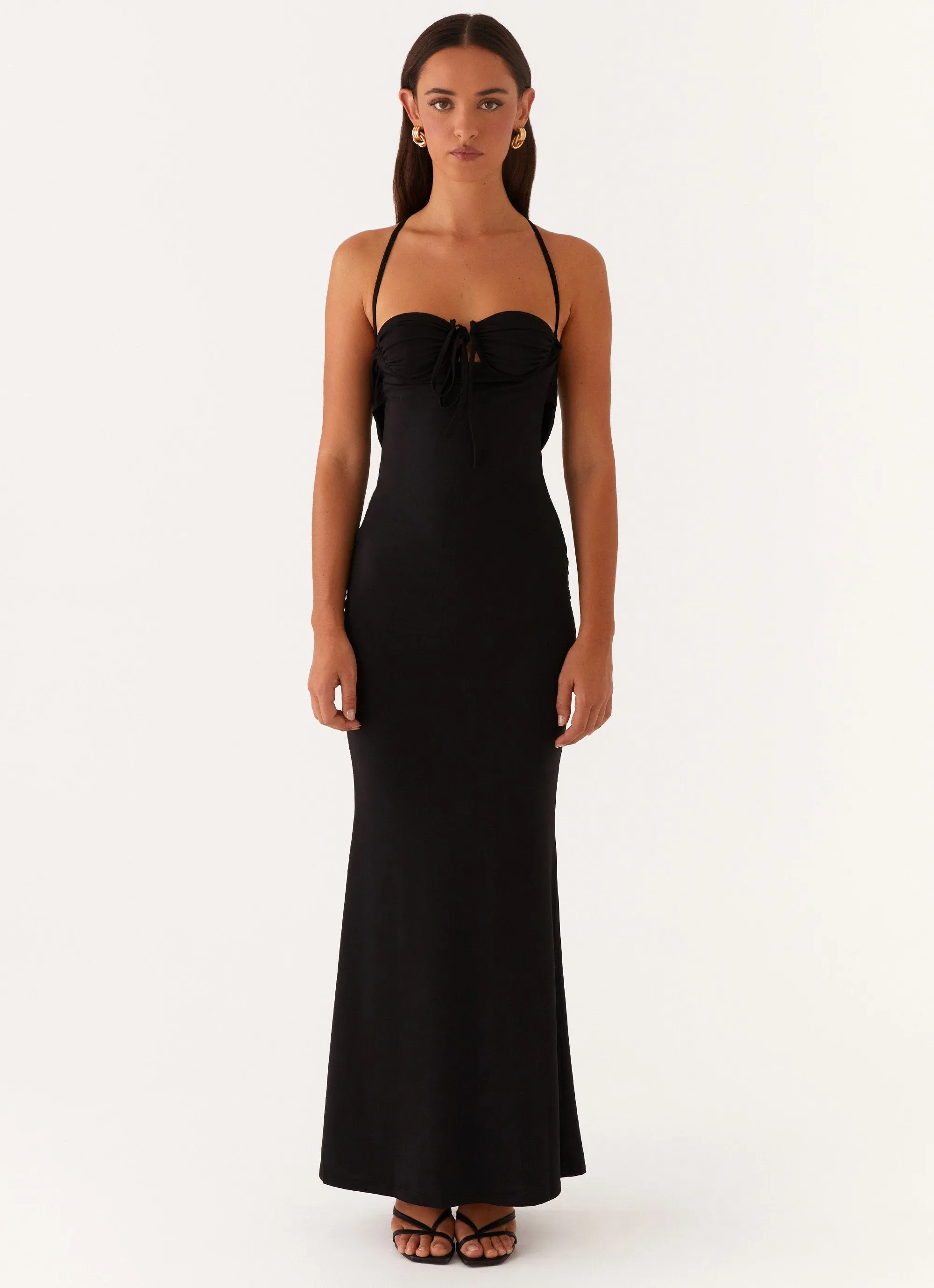 Bombshell Maxi Dress - Black Rose Soft Travel Staple