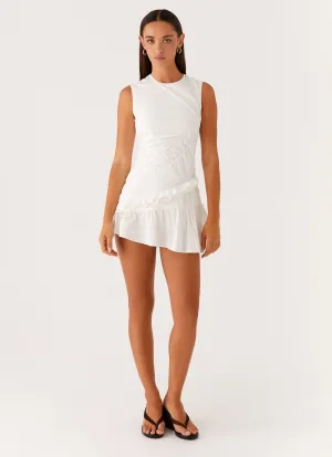 Anders Mini Dress - White AntiFrayEdging Smart Wear