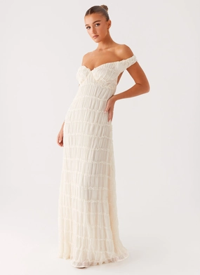Slimming Shape Chilly Wear Embrace Maxi Dress - Ivory