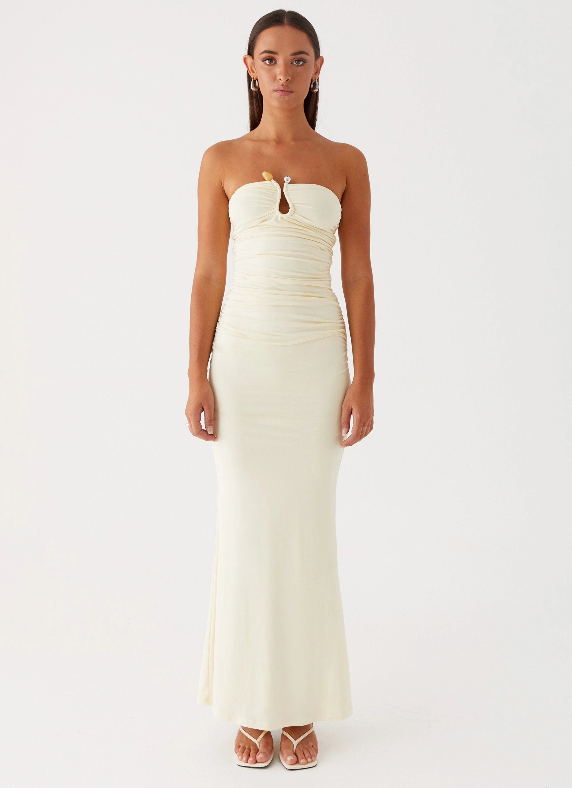 Rudy Maxi Dress - Yellow All Day Look velvet feel
