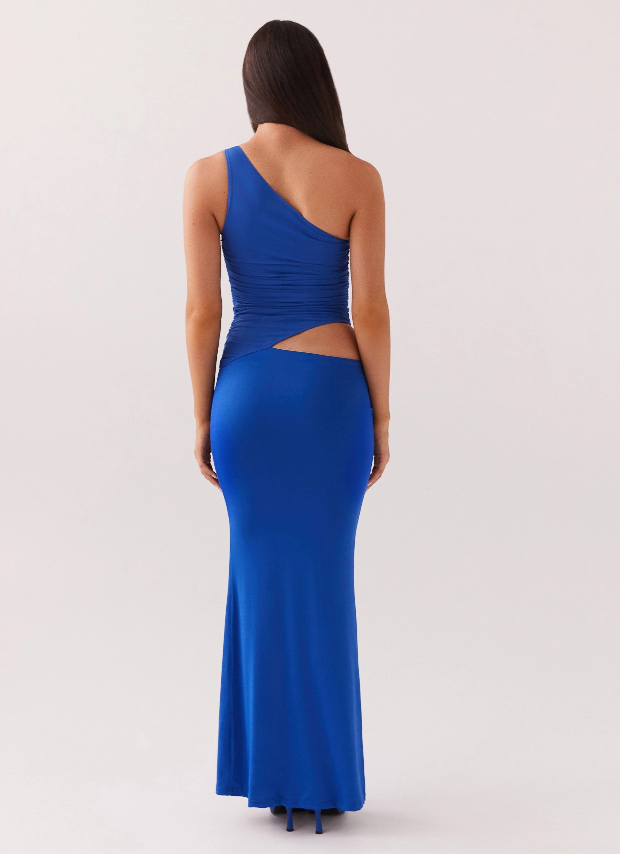 Seranella One Shoulder Maxi Dress - Cobalt Flattering Layers