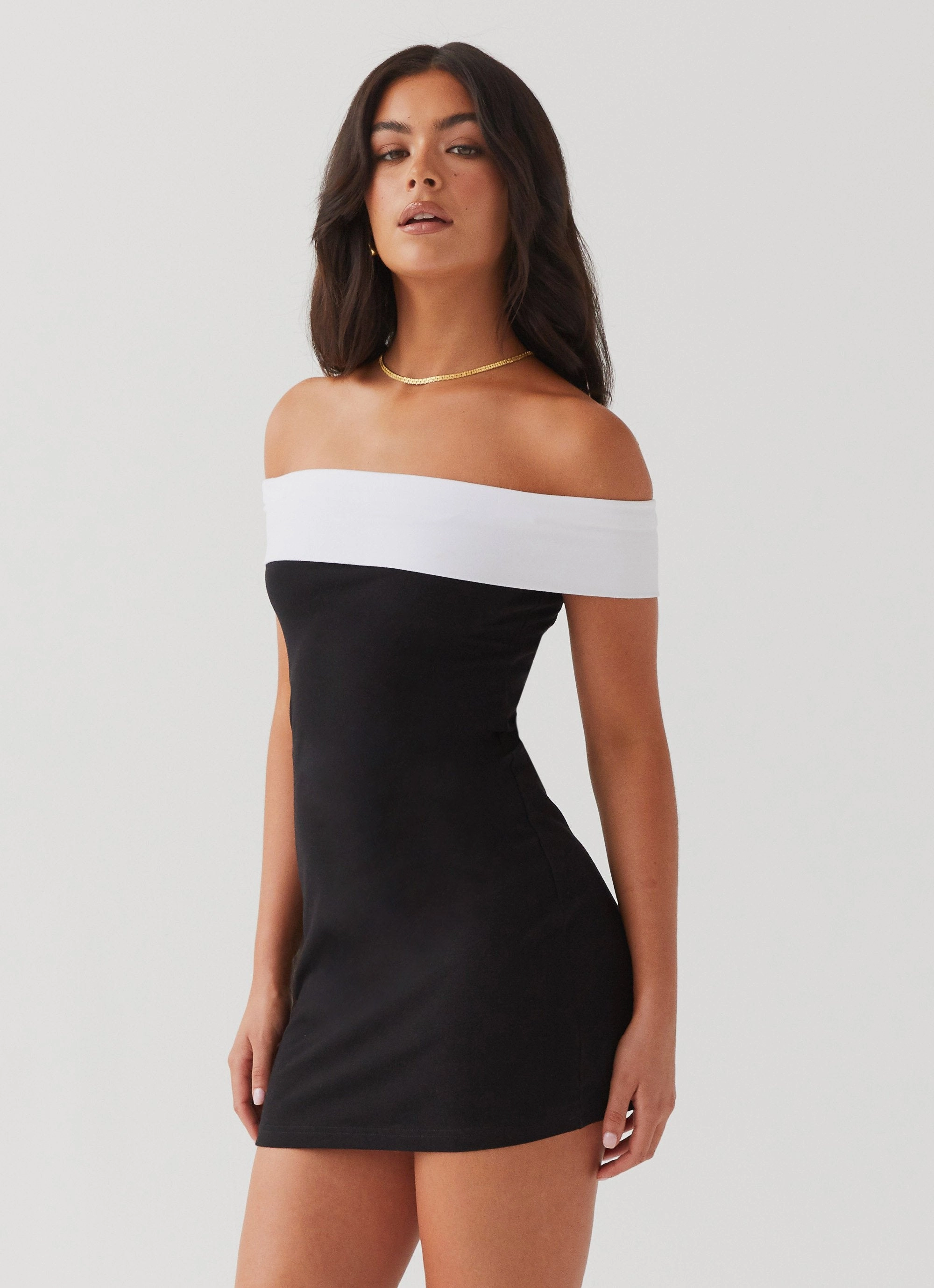 Diamonds and Pearls Mini Dress - Black Cool Simplicity Sleeve Light