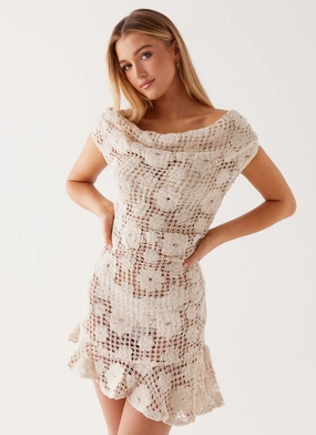 Sunnyside Crochet Mini Dress - Ivory Edge Shape
