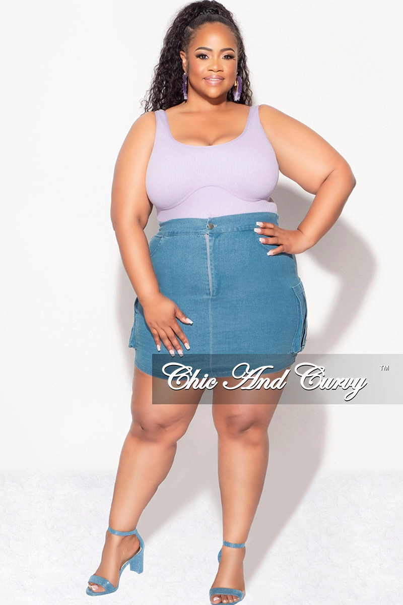 Final Sale Plus Size Sleeveless Ribbed Top in Lilac Abrasion Proof Reinforcements Durable Utility