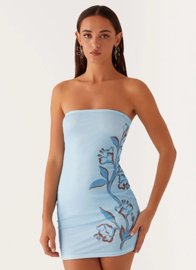 Simple Mood Finley Mini Dress - Blue Floral