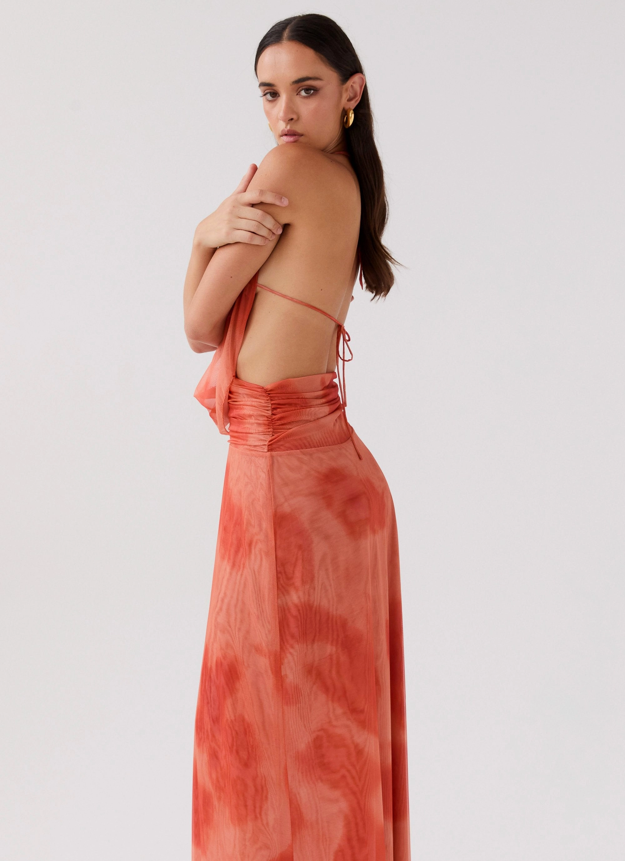 Light Touch Elysia Chiffon Maxi Dress - Fiery Fusion
