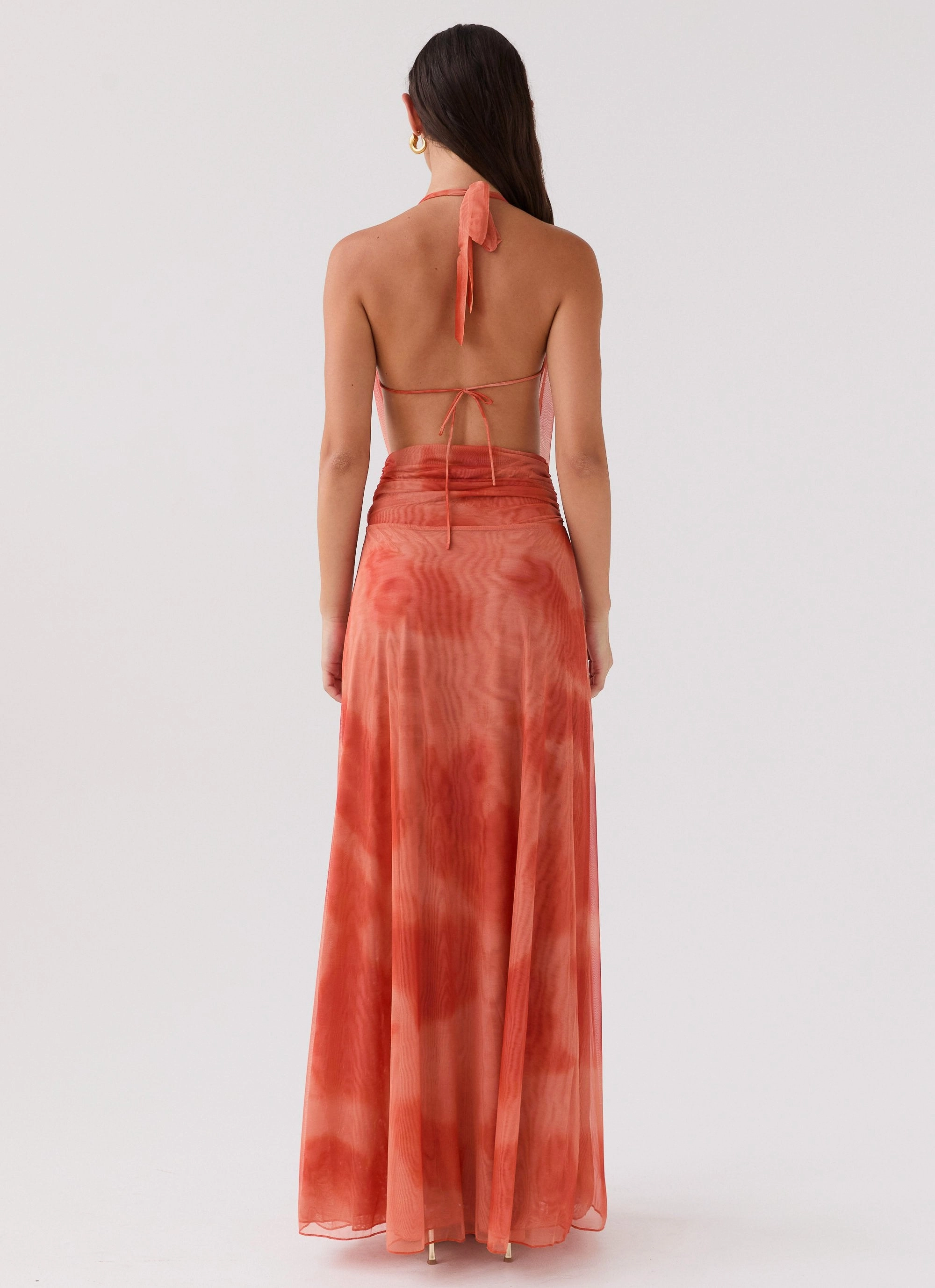 Ready Anytime Comfy Fit Wear Elysia Chiffon Maxi Dress - Fiery Fusion