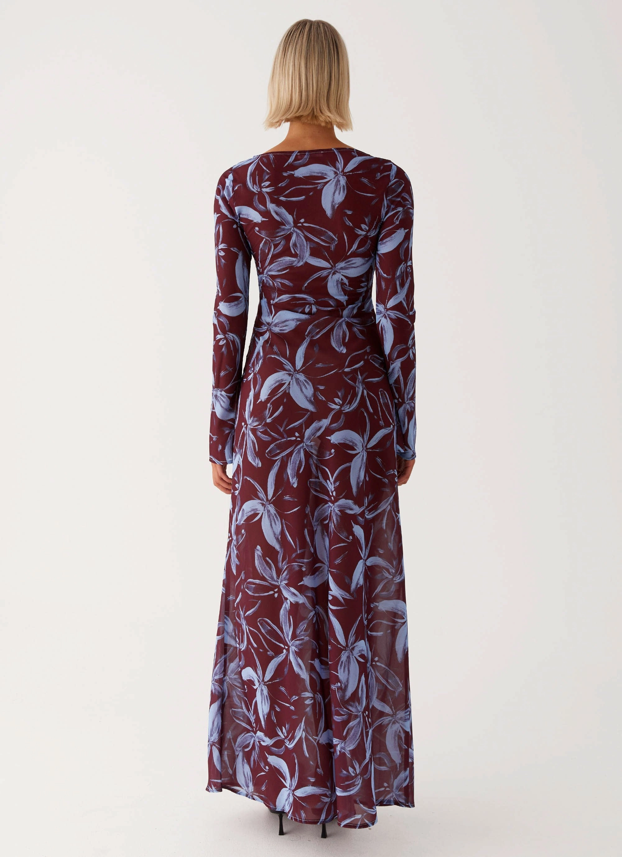 SeamlessConstruction Brunch Tone Lorde Maxi Dress - Brown Purple Floral