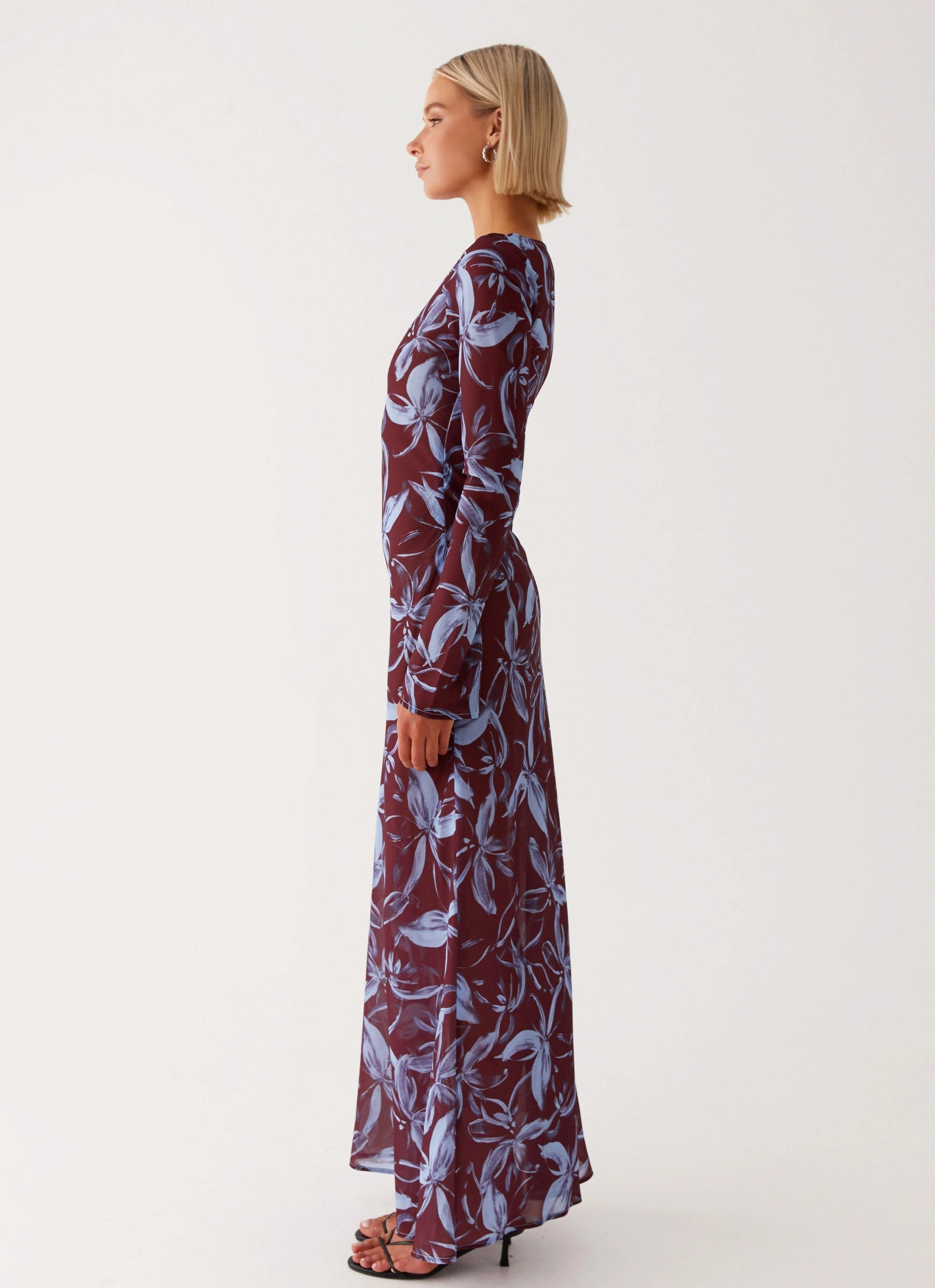 Lorde Maxi Dress - Brown Purple Floral Relax Piece