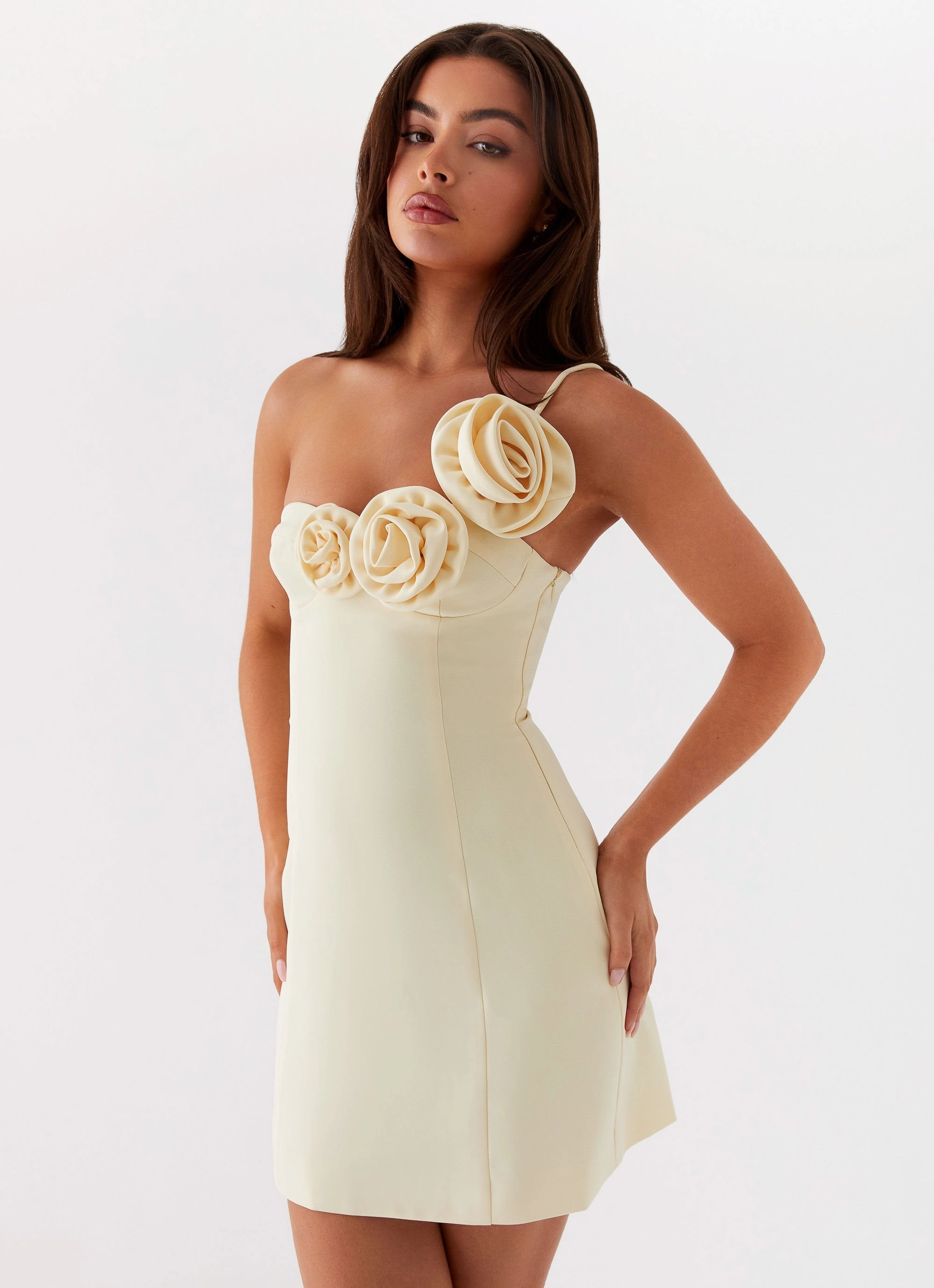 Cozy Silhouette Sweetpea Mini Dress - Yellow