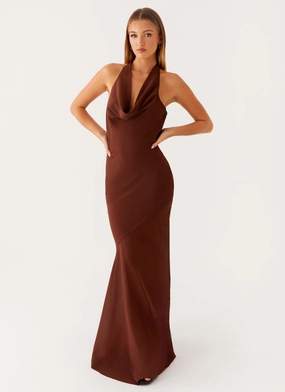 museum visit Flower Grace Sullivan Maxi Dress - Chocolate