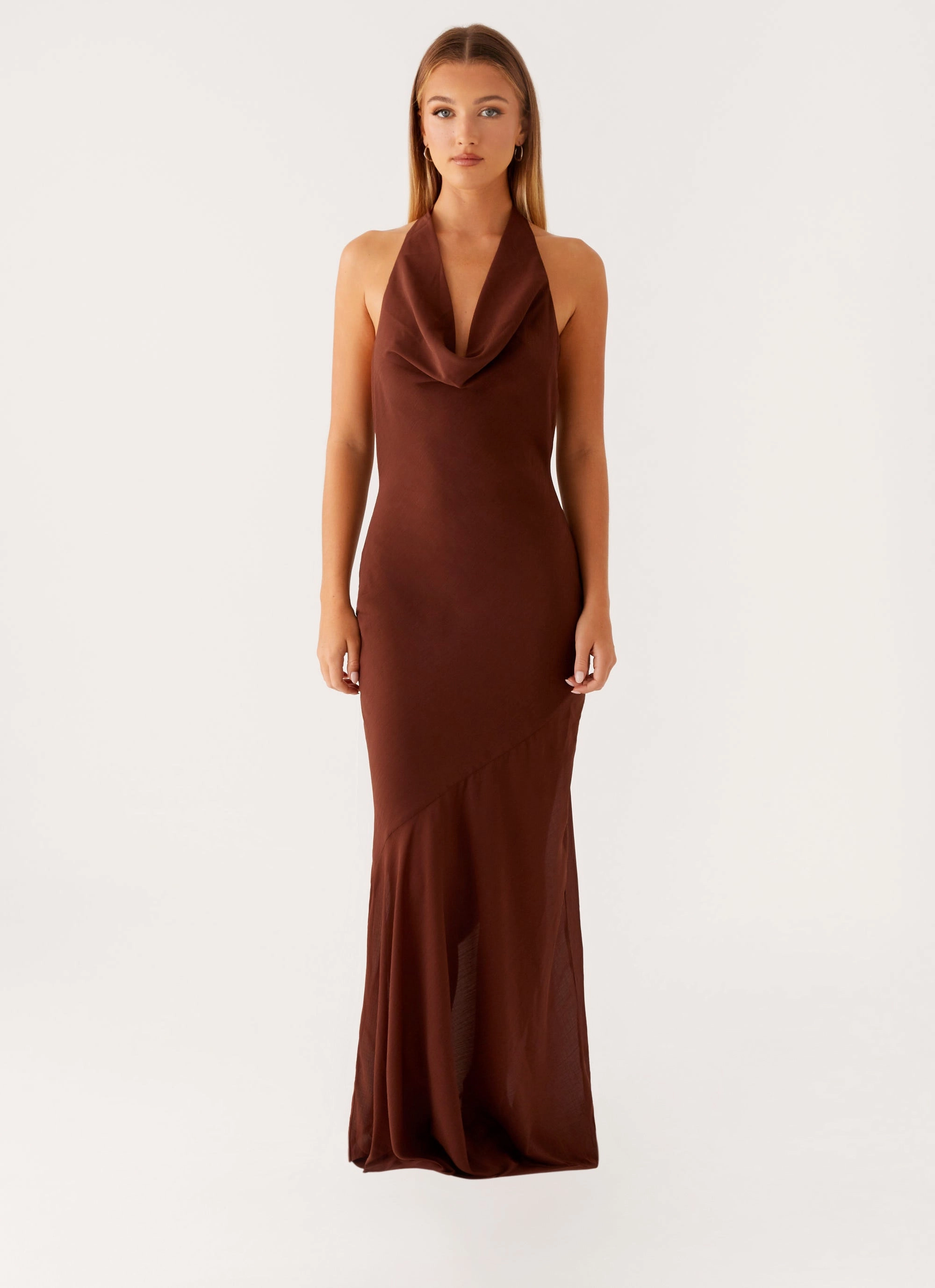 Sullivan Maxi Dress - Chocolate Emerging-Brand Pleated-Texture