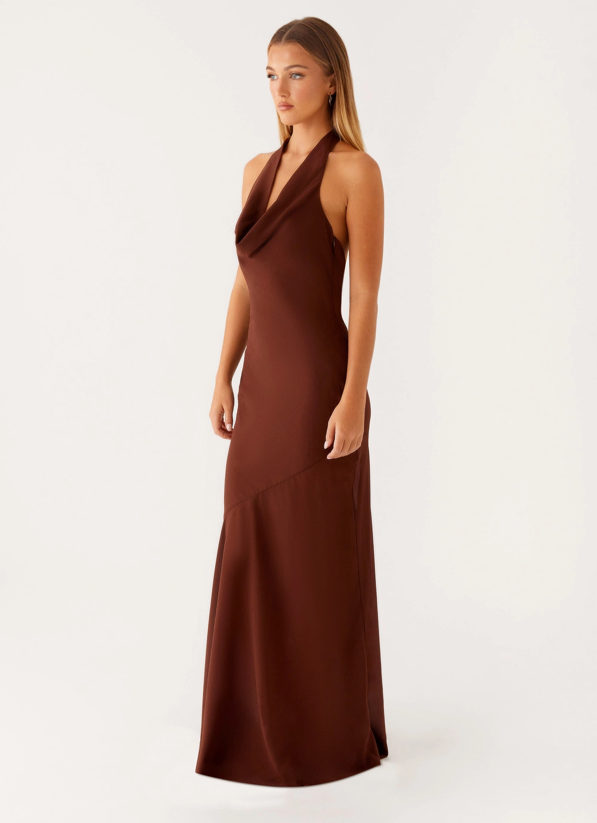 Sullivan Maxi Dress - Chocolate Fitted Look Mood Focused