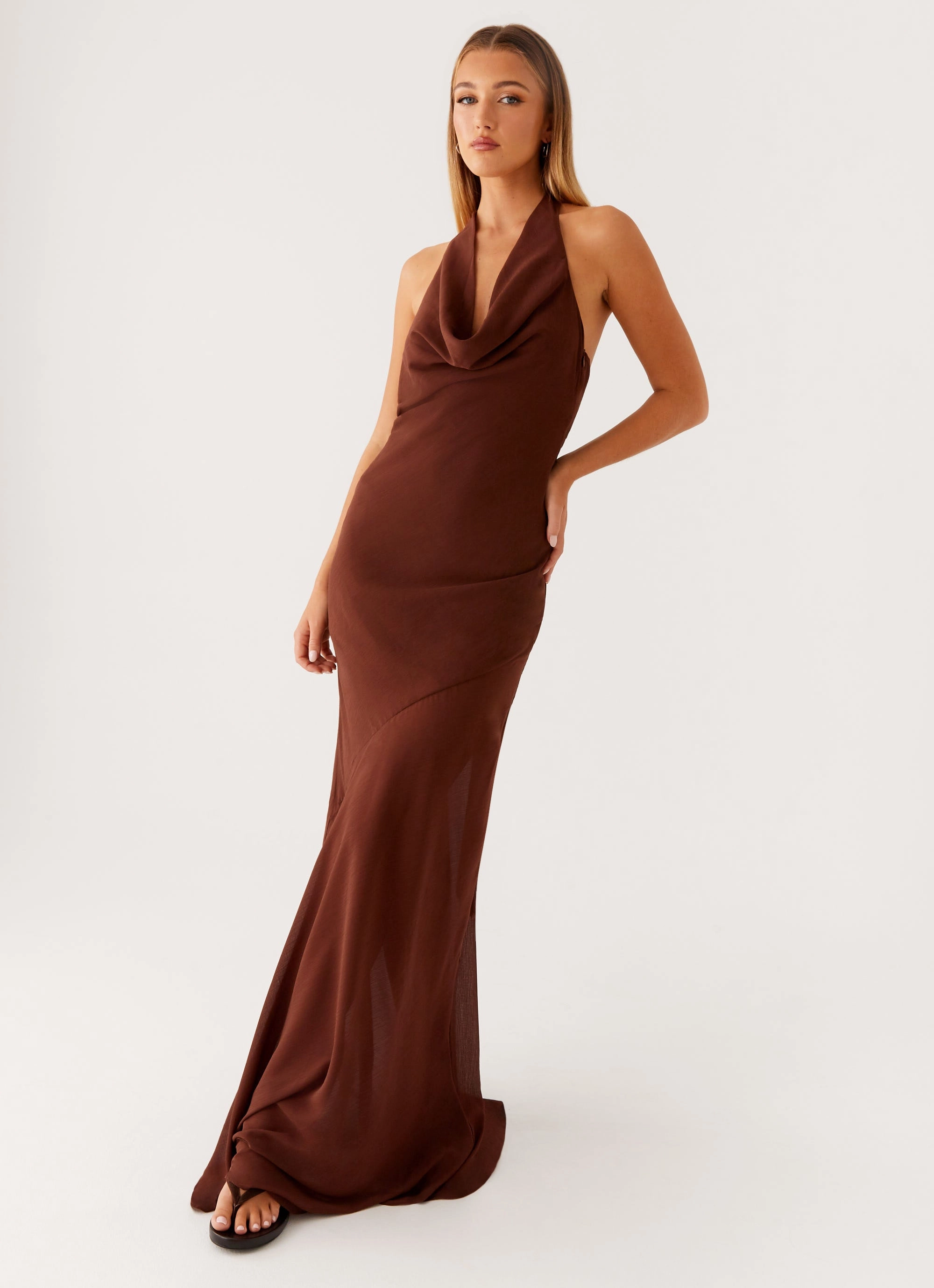 Sullivan Maxi Dress - Chocolate Daily Movement Bishop-Sleeve