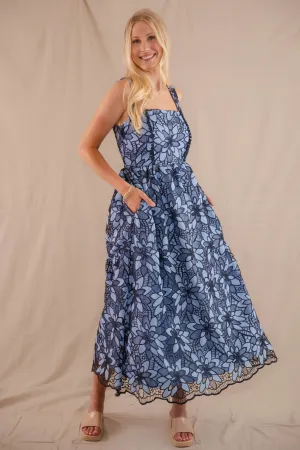 Out Of The Blue Midi Dress Simple Mood Bow Soft