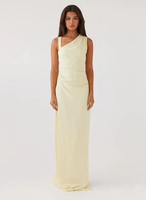 breathable fabric dress Daffodil Charm Linen Maxi Dress - Sunflower Yellow