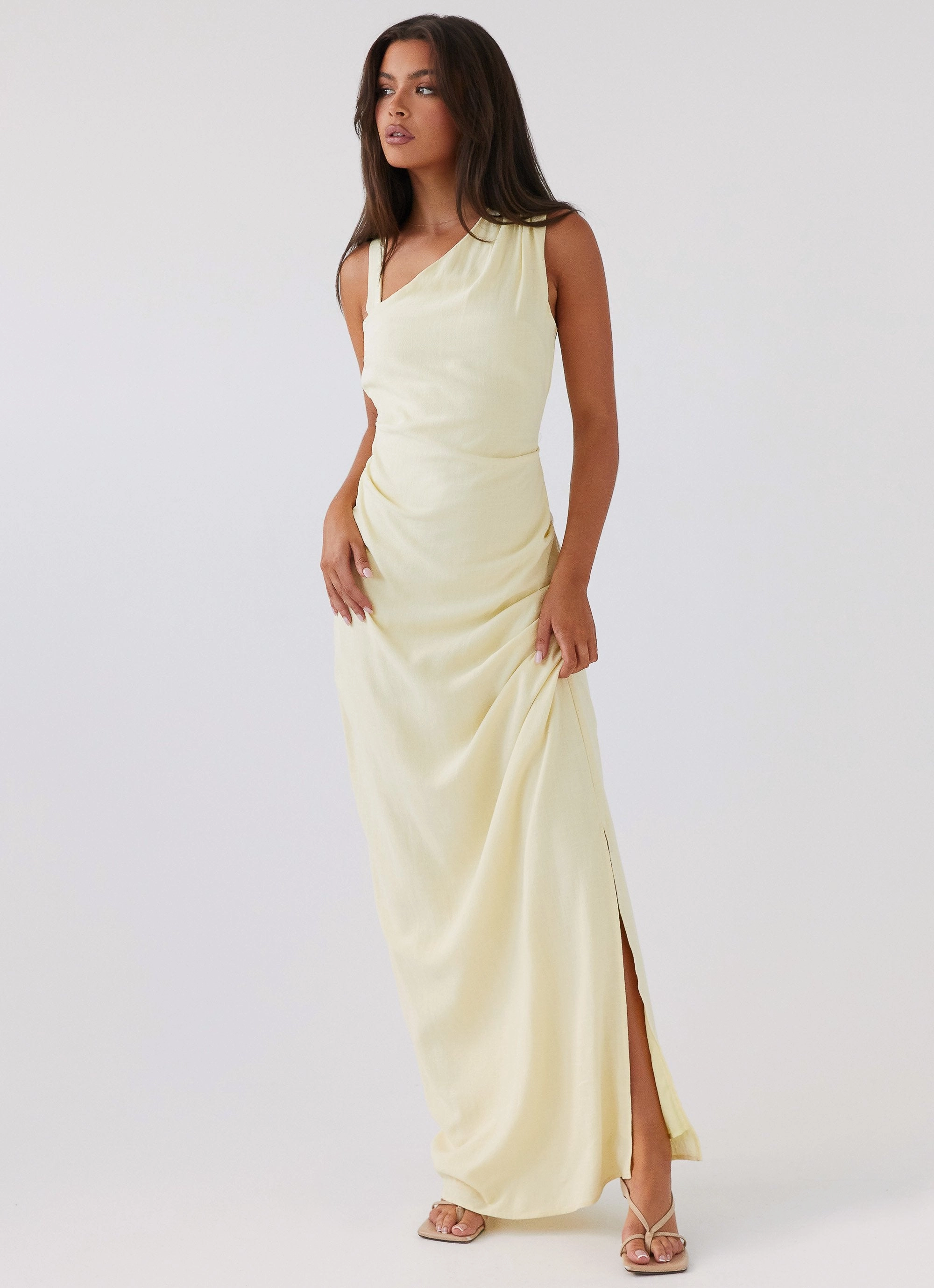 Daffodil Charm Linen Maxi Dress - Sunflower Yellow Breathable Style