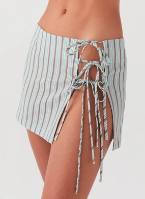 Summer Retreat Mini Skirt - Coastal Stripe Fashion Use AbrasionResistantSurface