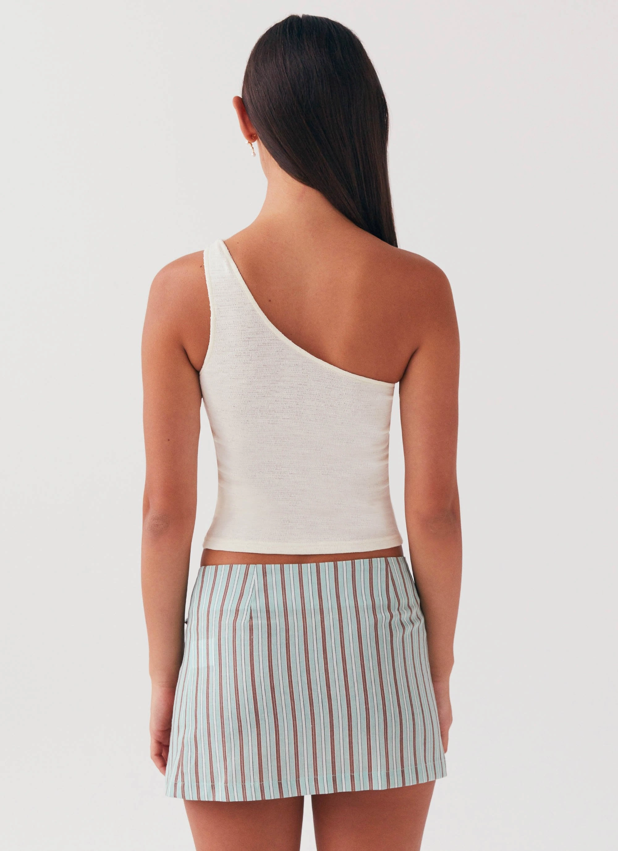 Summer Retreat Mini Skirt - Coastal Stripe Lightweight Polyester Blend Insulated Padding