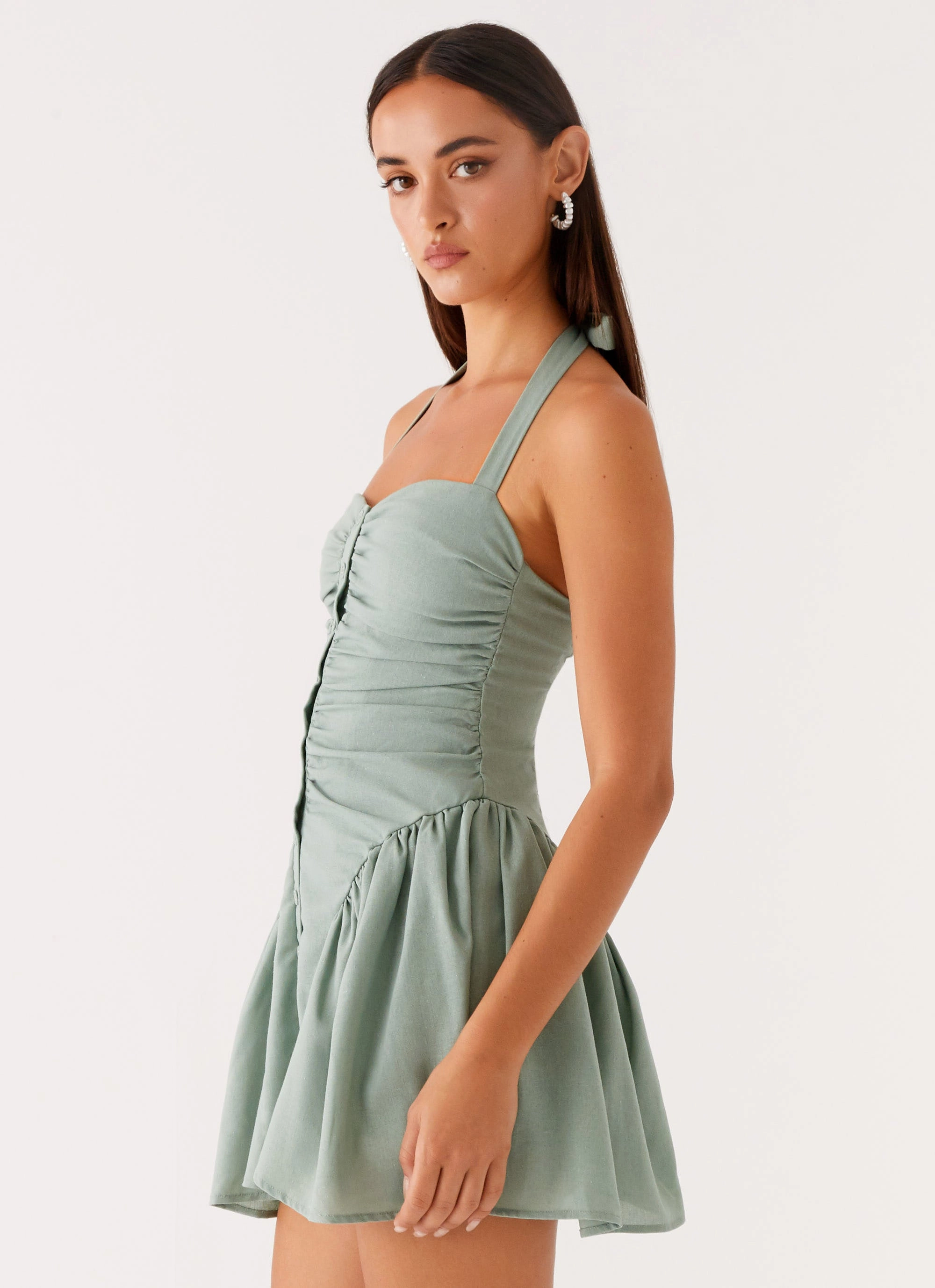 Fable Mini Dress - Sage Fall Comfort