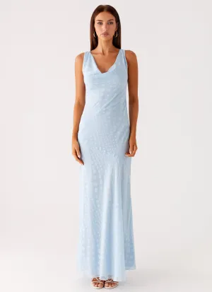 Sundance Chiffon Maxi Dress - Blue Clean Finish Glossy-Finish