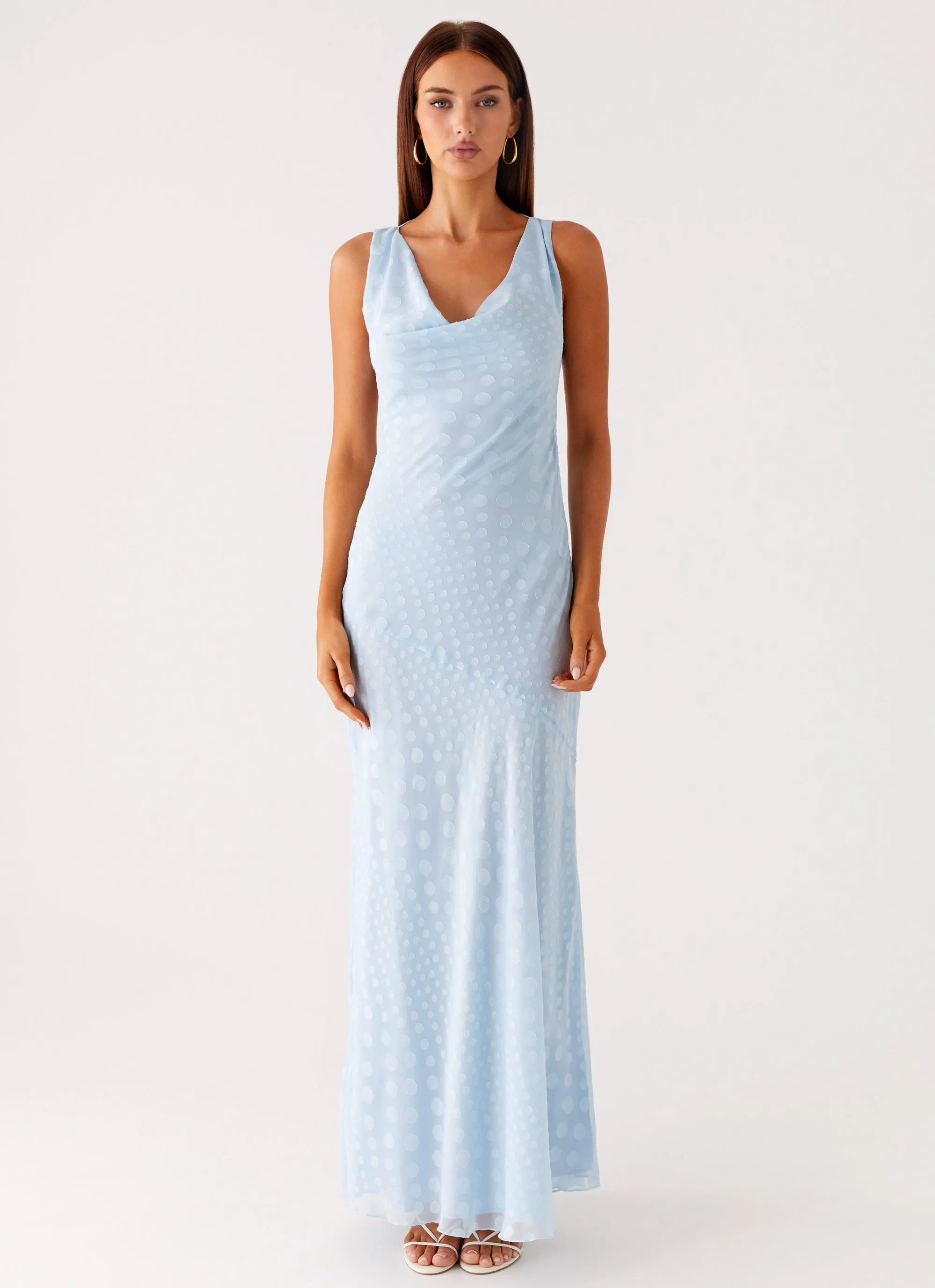 Sundance Chiffon Maxi Dress - Blue Clean Finish Glossy-Finish