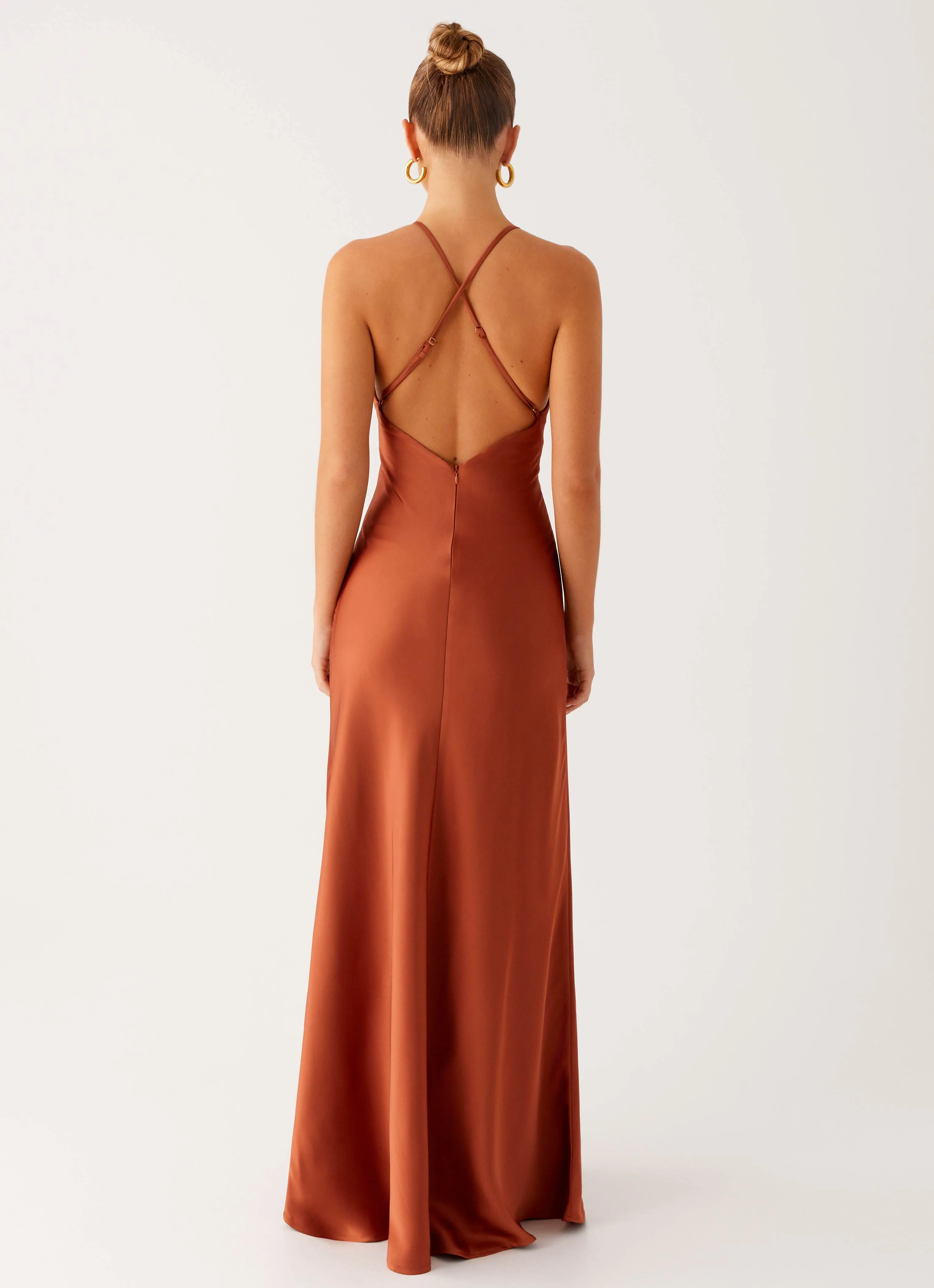 Art Event Cute Glow Sundowner Maxi Dress - Rust