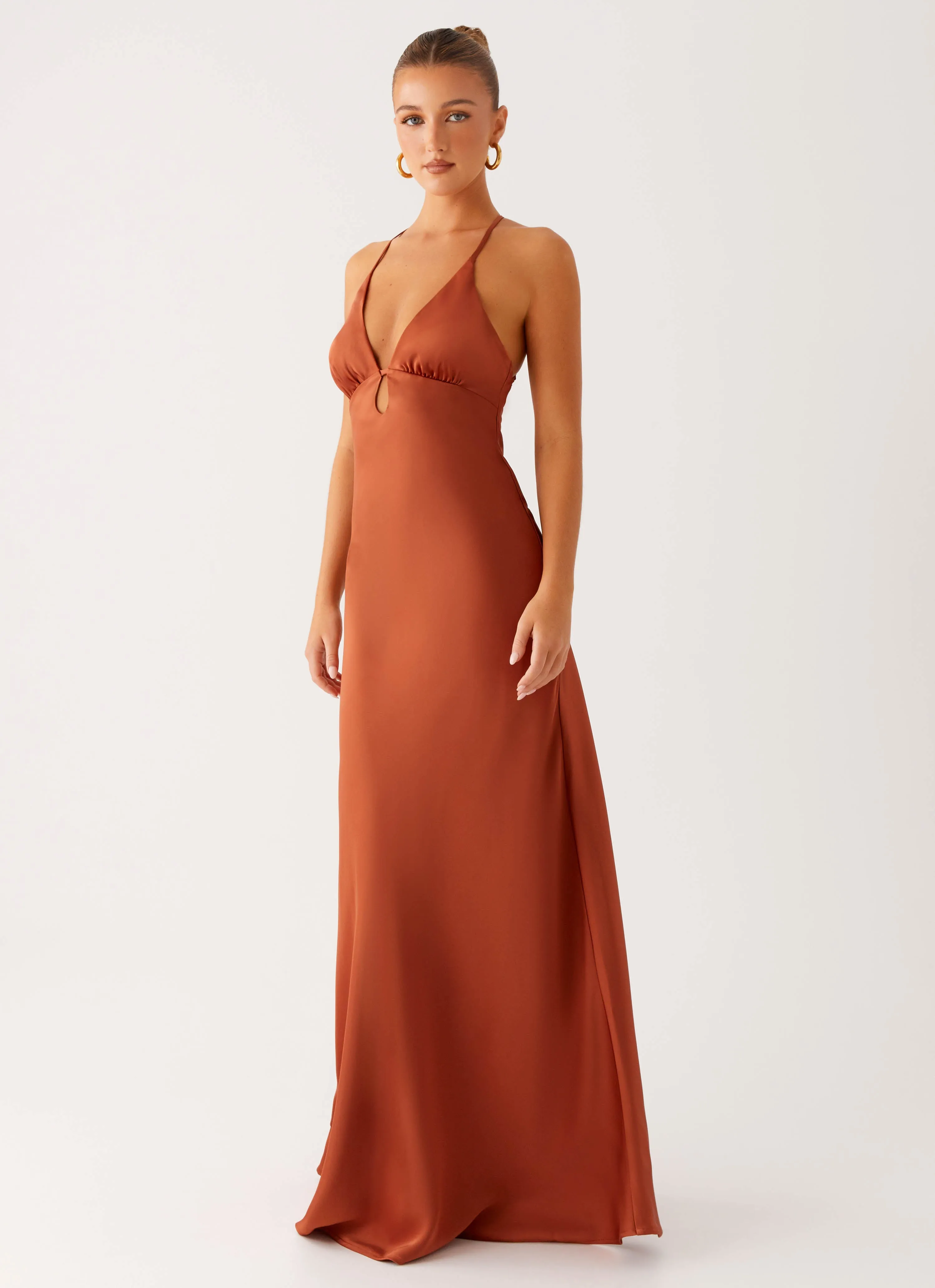 Sundowner Maxi Dress - Rust Romantic date dress