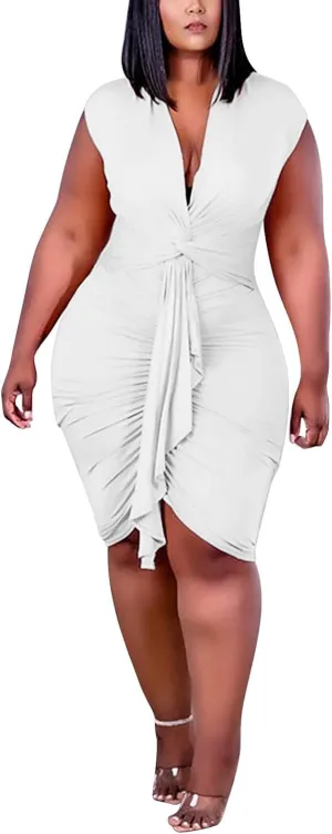 Sundresses for Women 2025 Cute Bodycon Mini Dresses Wrap Backless Cutout Sundress Cocktail Party Club Tank Dress