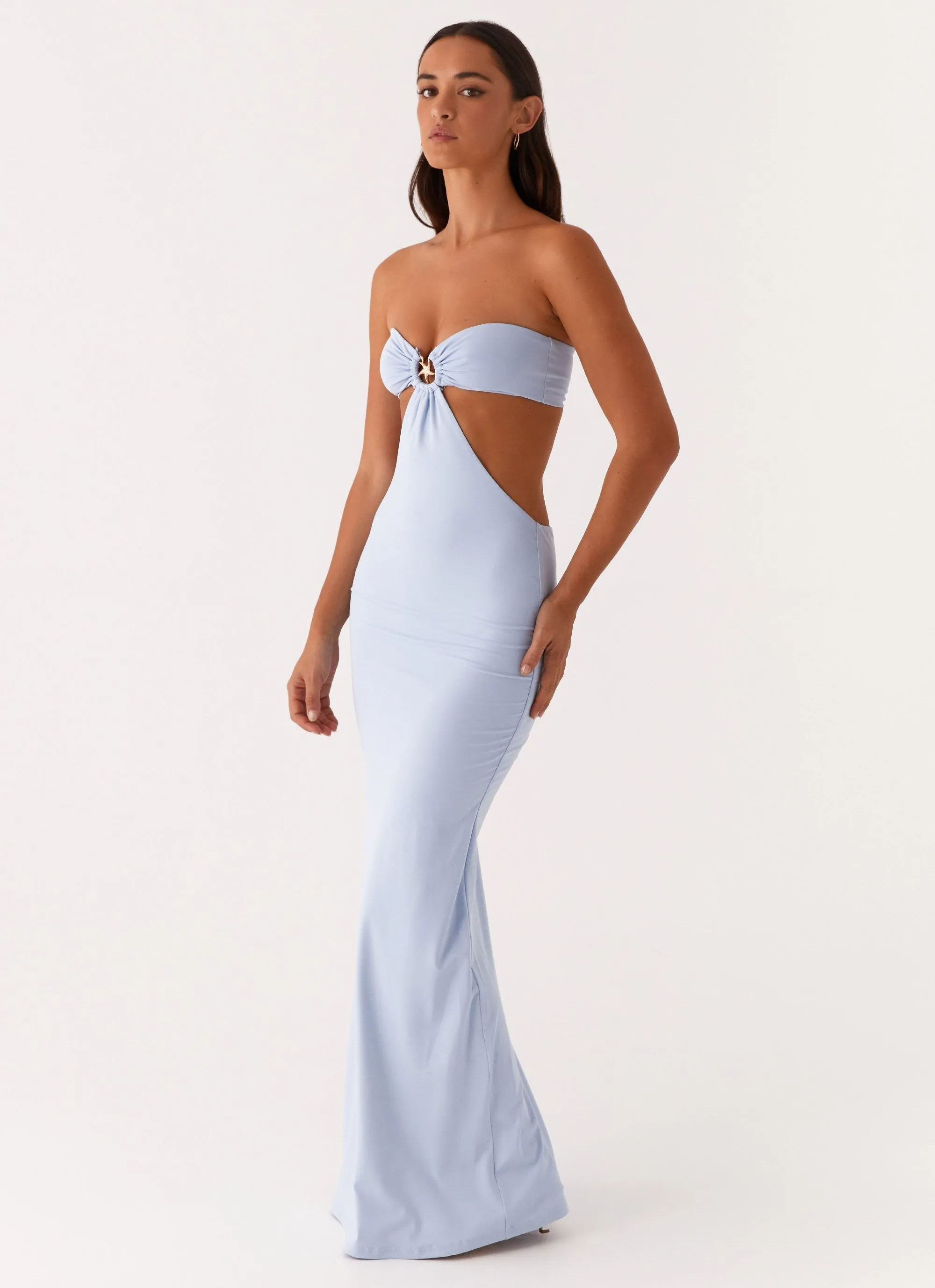 Sleek Volume Exclusive-Design Tatiana Maxi Dress - Blue