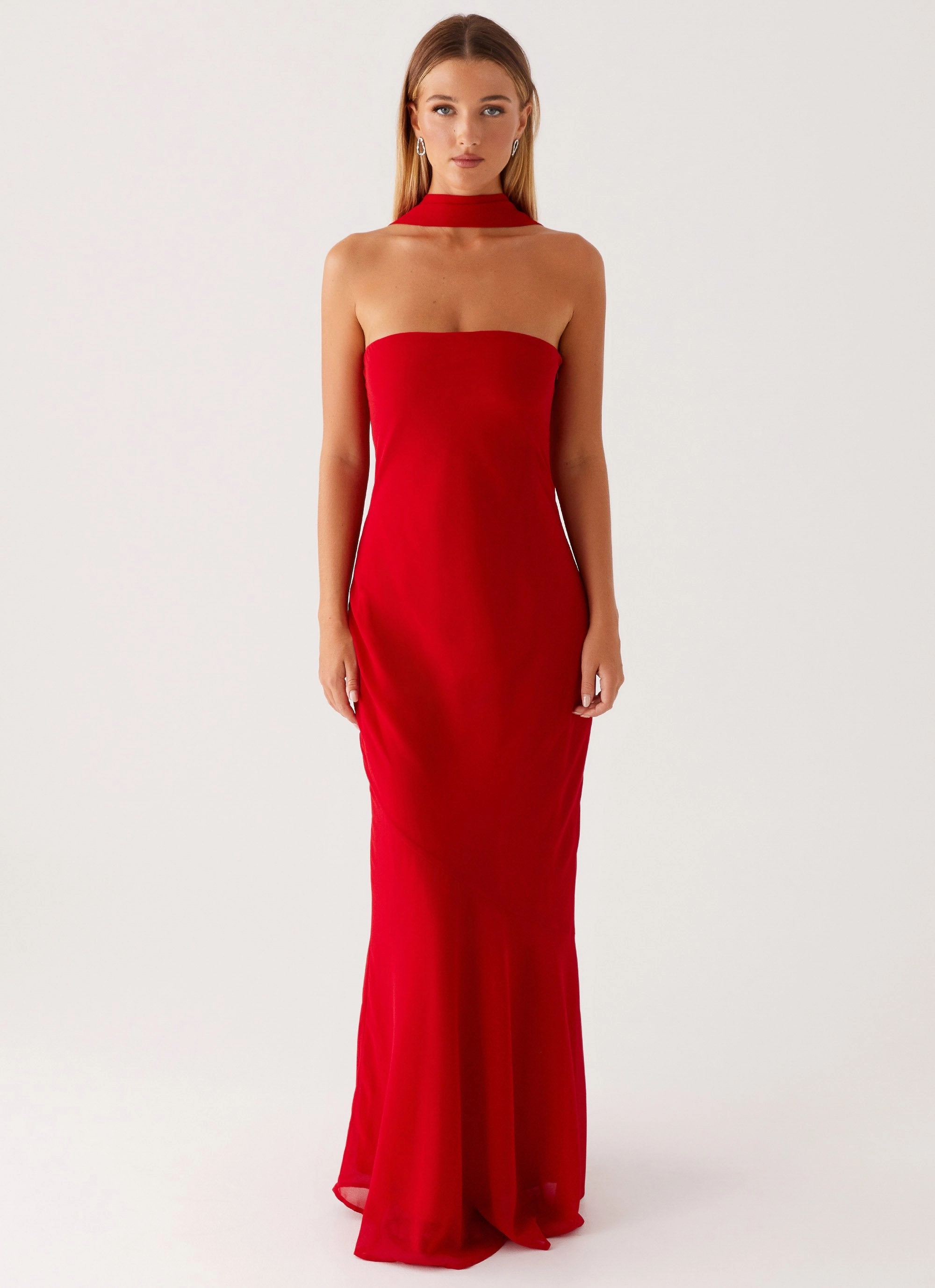 Under The Pagoda Maxi Dress - Red Occasion Wear Chic Comfort