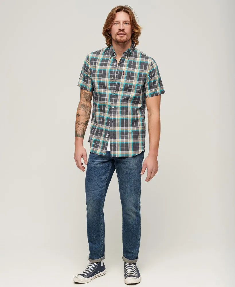 Superdry Short Sleeve Lightweight Check Shirt Shirt - Navy Check