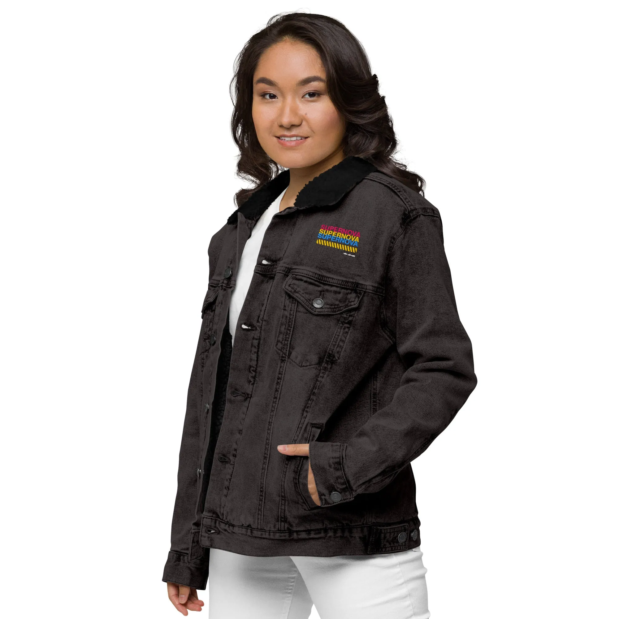 SUPERNOVA Unisex Denim Sherpa Jacket