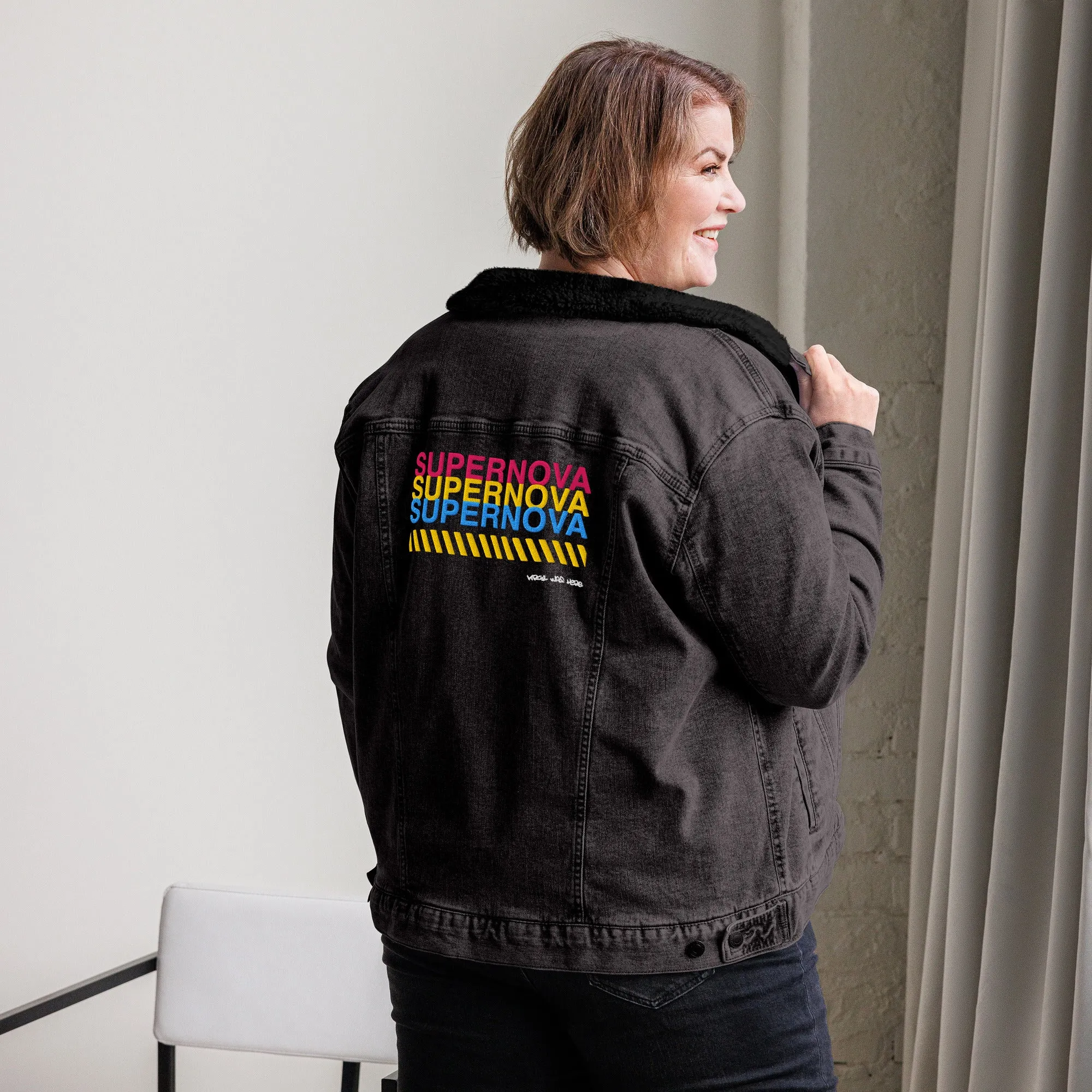 SUPERNOVA Unisex Denim Sherpa Jacket