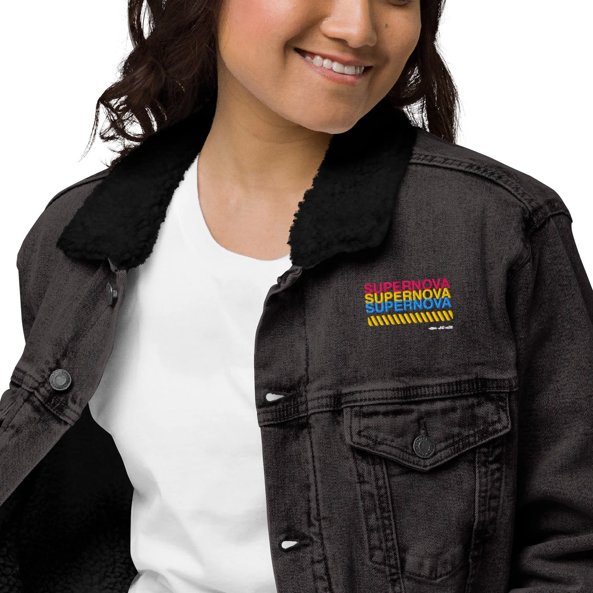 SUPERNOVA Unisex Denim Sherpa Jacket